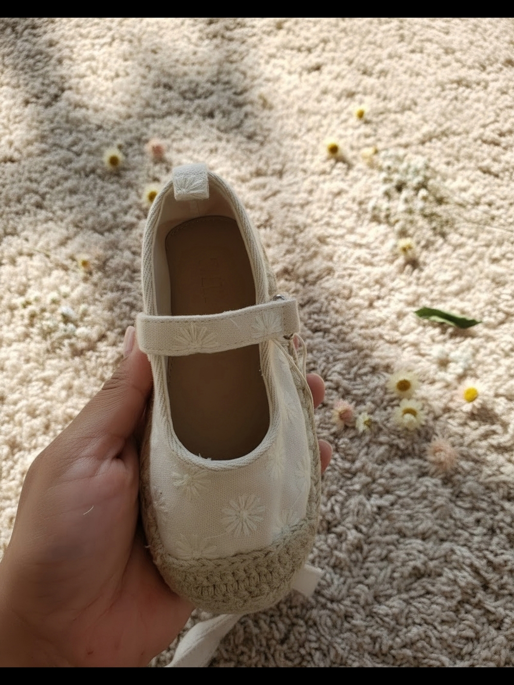 Zara Cream Floral Mary Jane Espadrille for Kids